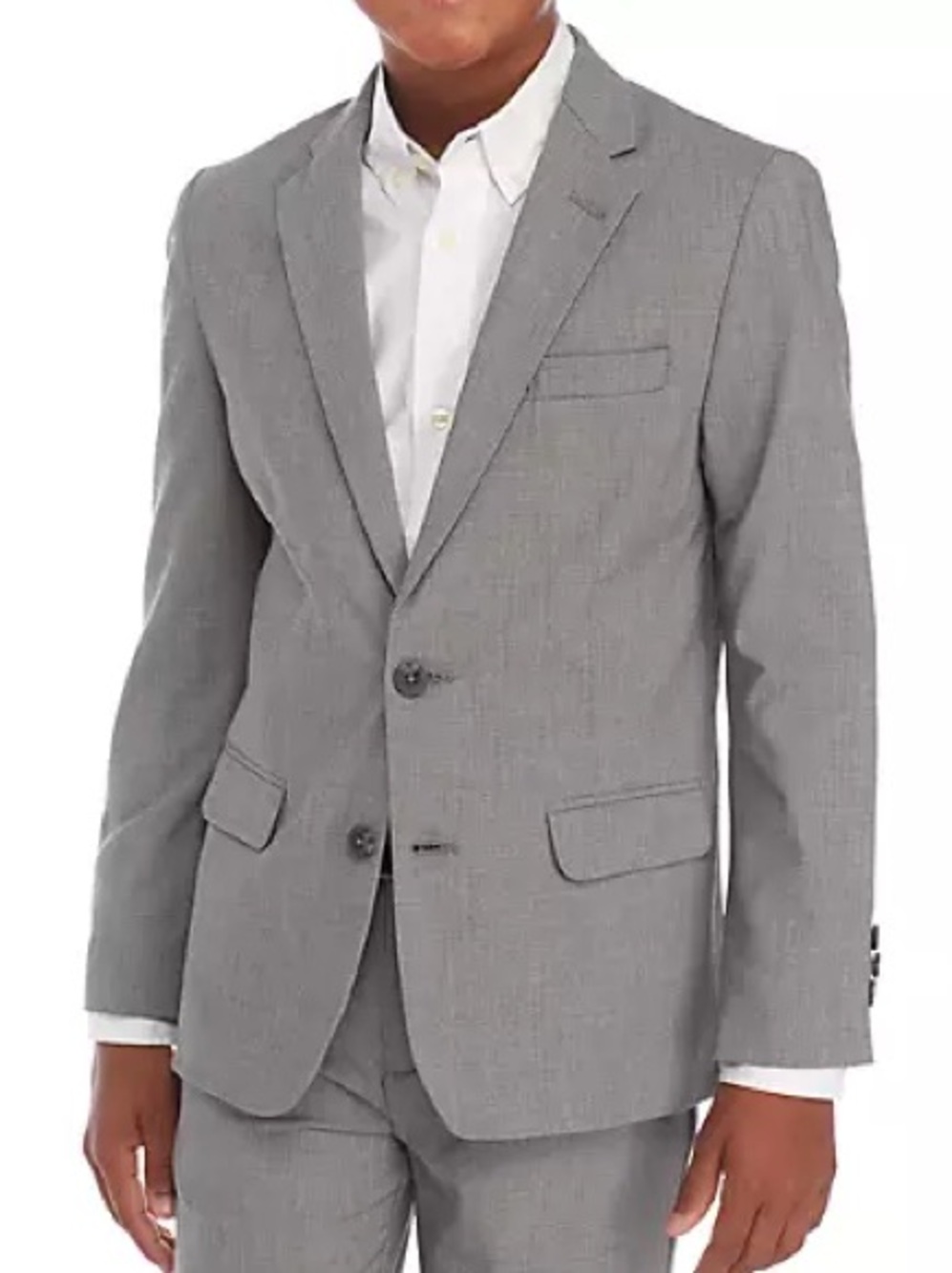 Izod Gray Two-Button Suit (jacket, pants, shirt, tie)